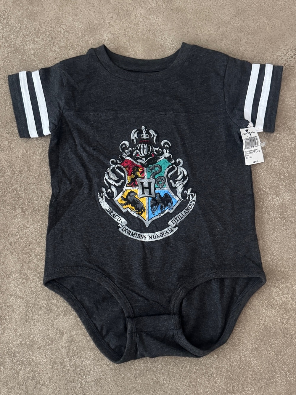NWT Harry Potter Hogwarts Crests Onesie 24M